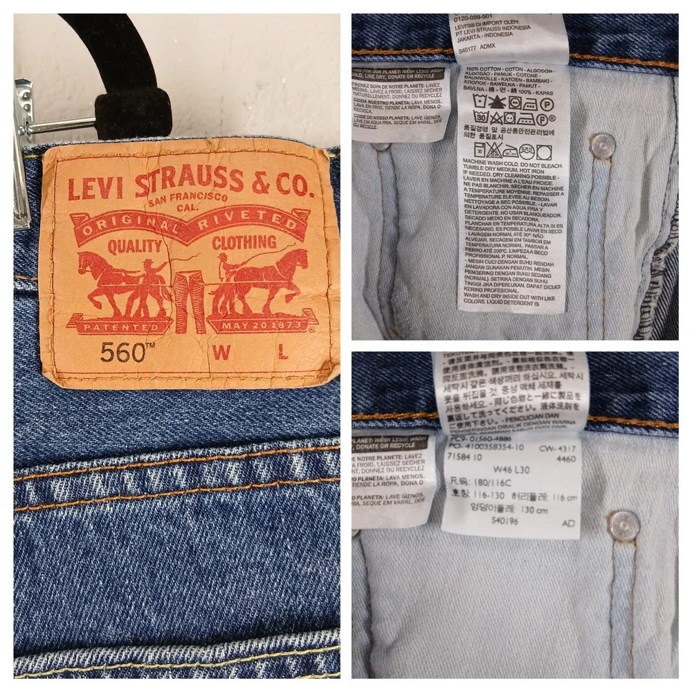 Levi's‎ 560 Jeans Men W46 L30 Blue Medium Wash Relaxed Tapered